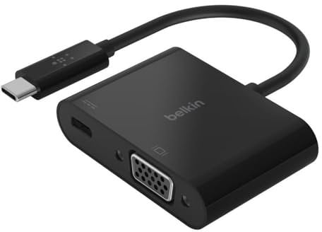 Belkin Adaptador USB-C a VGA 60 W de Corriente por Pass-Through