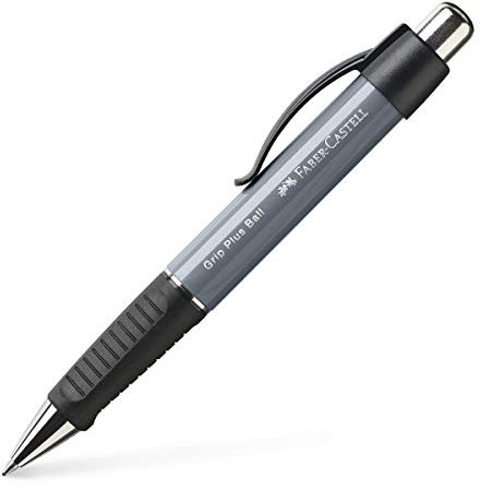 Faber-Castell 140789 - Kugelschreiber Grip Plus Ball, Stärke M, stone grey, 1 Stück