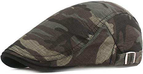 RUICHENG Barett Cap Herren Camouflage Flatcap Sommer Schiebermütze Schirmmütze (Armee grün)