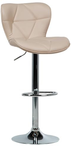 Beliani Barhocker 2er Set Kunstleder beige Metallgestell höhenverstellbar Valetta