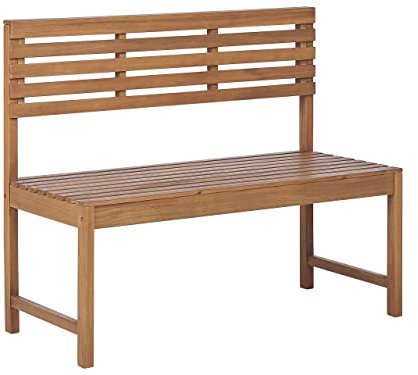 Rustikale Gartenbank 2-Sitzer Akazienholz Hellbraun 110 cm Landhausstil Treia