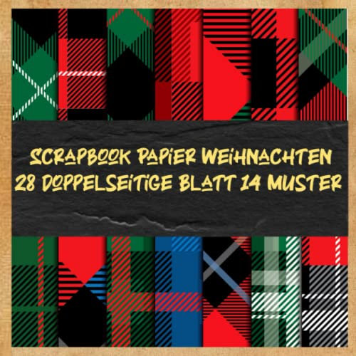 Scrapbook Papier Weihnachten 28 doppelseitige Blatt 14 Muster