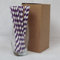 Lot de 250 pailles en papier rayées violettes et blanches (6 mm x 200 mm) – Certifiées FSC, qualité alimentaire, sans PFAS, biodégradables, respectueuses de l'environnement, durables, adaptées à