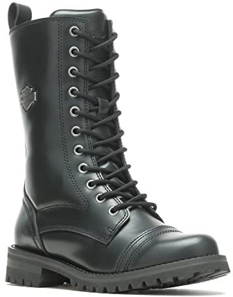 HARLEY-DAVIDSON FOOTWEAR Walsen - Stivali da moto in pizzo, 20,3 cm, nero, 38 EU