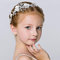 Prinzessin Weiße Blume Kopfschmuck Perlenhaar Kleid Kristall Braut Hochzeit Haarschmuck für Mädchen