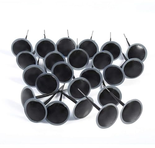 BOROCO Kit Riparazione Pneumatici Auto, 24 Pezzi Tappi Riparazione Pneumatici 4.5mm, Kit Riparazione Fori Pneumatici Tubeless Chiodi a Fungo con Filo per Auto, Moto, Camion, Trattore