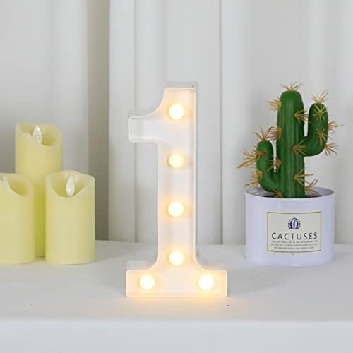 ZHAOMIMI LED Aufleuchten Nummer, Dekorativ Lampe Schild für Nachtlicht, Hochzeit, Geburtstag, Party, Weihnachten, Hausbar, Dekoration (1)