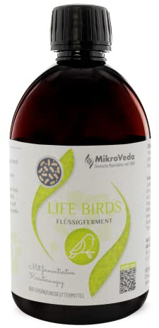 MikroVeda Life Birds 250ml, Bio Ergänzungsfuttermittel für Vögel, natürliches Vogelfutter mit MikroVeda Mikroorganismen fermentiert