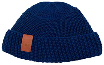 kabak Burglar Beanie Atmungsaktive Kurze Strickmütze aus Bio-Baumwolle Street Style Unisex-Kopfwärmer-Fischermütze, Navy blau