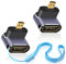 Duttek 8K 90 Degree Micro HDMI Adapter (2 Pack), UP Angle Micro HDMI Male to HDMI Female Adapter, UHD HDMI Micro Extender, avec lumière LED et Design perforé Support Cameras Camcorder DC