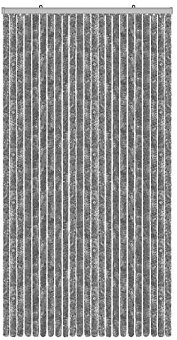SOFFICIOSO Tenda Pannello Anti Mosca Insetti in Ciniglia per Porte Vari Colori 100x220 Grigio