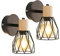 DAXGD Industrielle Wandleuchte für den Innenbereich, 2 Pack E27 schwarze Wandlampe Innen, verstellbare Käfig-Wandleuchte für Schlafzimmer, Esszimmer, Flur (Glühbirne nicht im Lieferumfang enthalten)