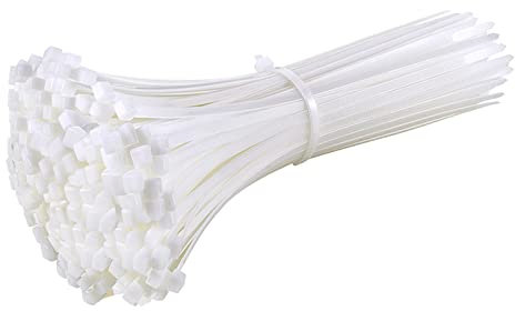 Eorqiurm Kabelbinder Nylon, 500 Stück, 200mm x 2,5mm, Weiß, UV-Beständig