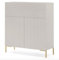 Selsey Kommode Schrank Aufbewahrungsschrank 92 cm 3 Türen 5 Fächer Graubeige Goldene Beine Lammelo