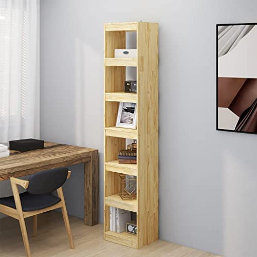 Annlera Bücherregal/Raumteiler 40x30x199 cm Massivholz Kiefer Bücherregal Holz Büromöbel Regal Schlafzimmer Büro-bücherregale Wohnzimmer Regal Vielseitiges Regal Elegantes Aussehen