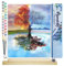 Figured'Art Peinture par Numéro Adulte Arbre 4 Saisons - Activité Manuelle Kit de Loisir Créatif DIY Numéro d'Art Complet - 40x50cm avec châssis en bois à monter