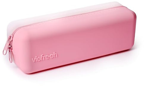Visfresh Custodia per lenti a contatto usa e getta, adatta ai viaggi, di alta qualità, in silicone resistente all'acqua, con etichetta chiara R & L, può contenere fino a 30 lenti, rosa, Custodia per