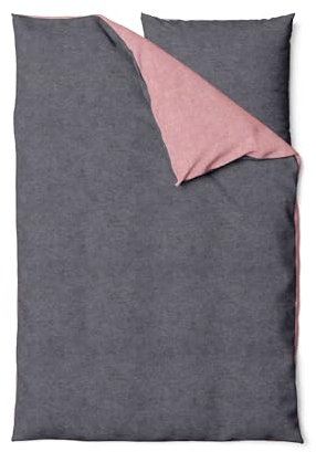 Traumschloss Melange Flanell Wendebettwäsche 135x200 / 80x80 rosa