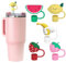 Spove 5PCS Fruit Silicone Straw Covers for Stanley Cup, 10mm (0.4in) Reusable Straw Tip Lids, Dust-Proof and Portable for Stanley 30oz & 40oz Tumblers, Fun Fruit