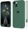 SupVict iPhone 13 Mini Case Heart Design, Phone Case iPhone 13 Mini Ultra Thin with Microfibre Lining, Scratch-Resistant All-Round Protection Case, Shockproof Case for iPhone 13 Mini Green