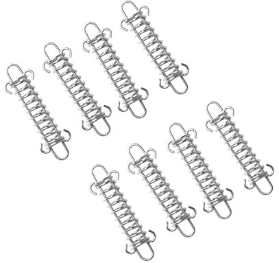 Set di 8 molle di trazione in acciaio inox, accessori di fissaggio per vele ombreggianti, fissaggio con occhielli per tenda all'aperto, campeggio, escursionismo, viaggi, picnic