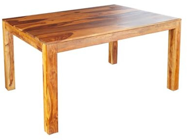 Riess Ambiente Massivholz Esstisch Pure 135cm Natur Stone Finish Sheeshamholz einzigartige Maserung Esszimmertisch Massivholztisch Holztisch Küchentisch