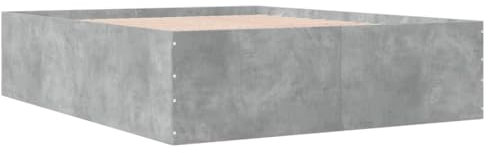vidaXL Cadre de Lit Double Plate-Forme en Bois d'Ingénierie - Gris Béton 160x200 cm - Meuble de Chambre à Coucher avec Sommier