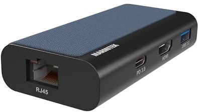 Hub USB C 4 en 1 - Marmitek USB-C Hub 4 - Adaptateur USB C HDMI 2.0 - Station d'accueil USBC (HDMI, USB-C, USB-A, Ethernet RJ45 - Compatible iPhone 15, MacBook, iPad Pro, Surface, Galaxy S24-USB 3.2
