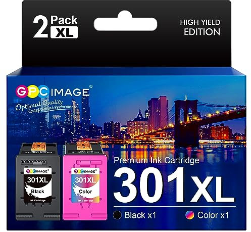 GPC IMAGE 301 XL Druckerpatronen Kompatible für HP 301 Druckerpatronen 301XL für HP Envy 4500 4504 4502 4507 5530 Deskjet 2540 2544 1000 1010 1050 2510 2050 3050 OfficeJet 4630 2620 (Schwarz, Farbe)