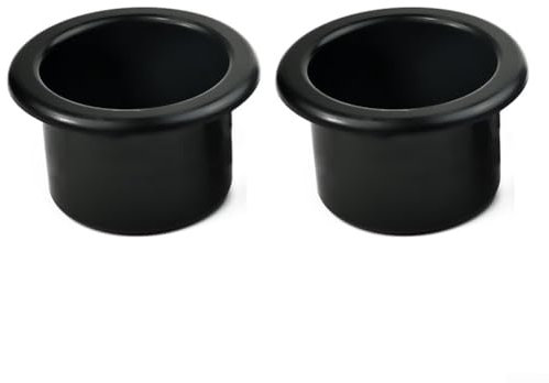 2 portabicchieri per auto, in plastica nera, portabicchieri da incasso, per camper, auto, barche, rimorchi