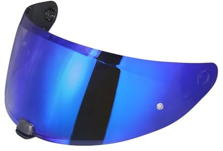 Helmvisier für i70 i10 HJ-31,Motorradhelm Visier,Motorrad Windschutz Helm Objektiv Visier,Vollgesichts Helmlinsenvisier Motorradhelm Zube (Chromblau)
