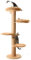 FUKUMARU Kratzbaum, 5 Etagen Kratzbaum mit geräumigen Plüsch Bett, vielseitig Fenster oder Wand Mount Kletterturm, mit 14cm dicken Kratzsäule Katzenbaum zum Schlafen, Kratzen und beobachten，beige