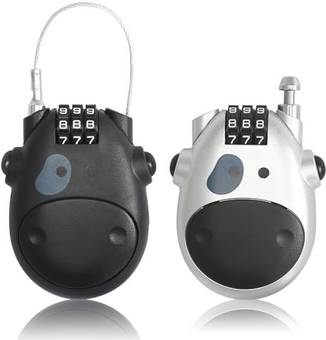 2 Stück Kabelschloss Zahlenschloss 70cm Roller Schloss Tragbares Seilschloss Fahrradschloss Klein Einziehbare Schloss für Roller Kind Fahrräder Motorrädern Gepäck