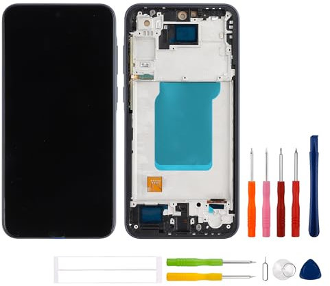 swark Display TFT da 6,6, compatibile con Samsung Galaxy A35 5G SM-A356 (nero con cornice) (no Fingerprint), display LCD touch screen Digitizer + set di attrezzi