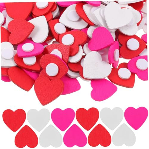 BESTonZON Hängende Herzdekorationen 150 Stück Herzförmige Siegelaufkleber Holzhandwerk für Tür Tasse