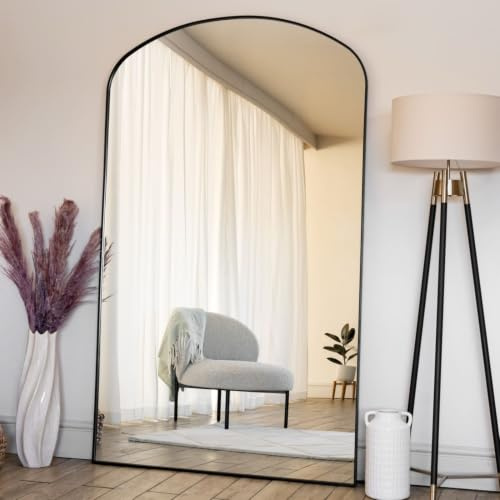 Jobu | Full Length Black Metal Gentle Arch Mirror - 180cm x 105cm | Yoko