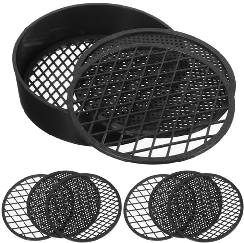 HANABASS 3 juegos de mini colador de jardín redondo de plástico para tierra de jardín, mini bonsái colador de tierra, filtro de plástico para juguetes de arena para jardín, piedra, arena, suelo