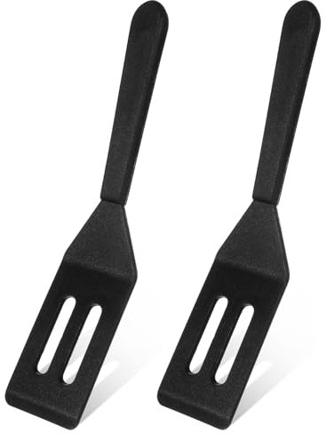 2 Stück Antihaft Silikon Servierwender Pfannenwender Silikon Silikonspatel Mini Bratenwender Gummi Pfannenwender Kunststoff Für Küche Kochspatel Backen Kochgeschirr Utensilien Set Schwarz