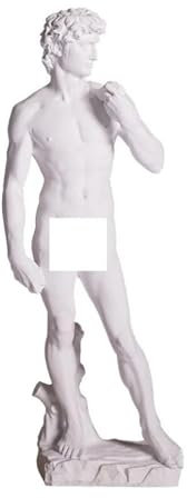 Mqnnfc David-Skulptur aus Kunstharz, europäisches Vintage-Tischornament, Körperstatue von Michelangelo David, for Wohnzimmer, Schlafzimmer, Arbeitszimmer, Büro, Hotelrezeption(Large)