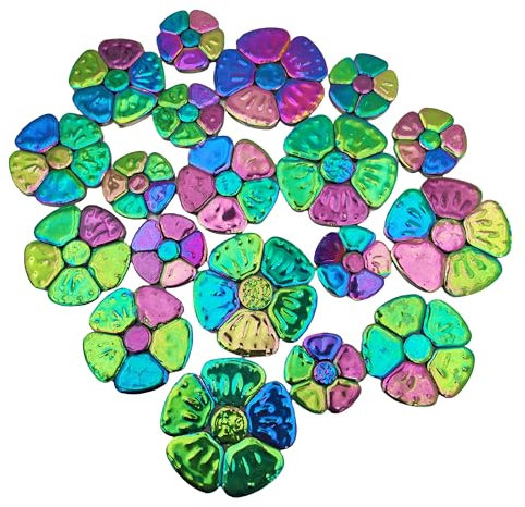 500 g zufällige schillernde Blumen-Keramikfliesen für Bastelarbeiten, 3 Größen, Blumenmosaikstücke für Kunstwerke, Bilderrahmen, Tassen, Blumentöpfe, Aquarien, Vasen, Trittsteine (verschiedene