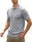 Suwangi Men's Knitted Polo Shirts Short Sleeve Polo Casual Textured Knitted Summer Polo T-Shirt Grey