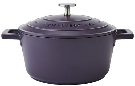 MasterClass Cast Aluminium Purple Casserole Dish, 20cm, 2.5 Litre, Gift Boxed