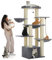 PAWZ Road Kratzbaum Große Katzen stabil mit Mehreren Ebenen, Hängematte,13 Sisalpfosten(φ11cm), Großer Sitzstange, Höhle, Körben, Kratzbaum XXL 170cm, Grau