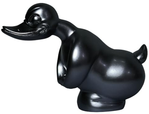 Fozriybefy Angry Duck Auto-KüHlerfigur Auto-Fronthauben-Aufkleber Auto-Armaturenbrett- Ente DekorationszubehöR, Schwarz