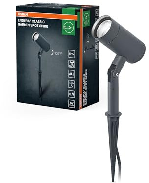 OSRAM ENDURA Classic Garden Spotspike GU10 Außen-Spießleuchte, schwarz, GU10-Sockel (max 35W), kann mit einfacher oder smarter Lampe bestückt werden, ausrichtbarer Leuchtenkopf, Schutzklasse IP54