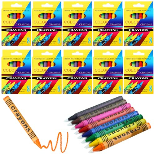 MCTNCT Jumbo Wachsmalstifte,3 in 1 Buntstifte Kinder,10 Boxen Wachsmalstifte Kinder,80PCS,Wasserfarbe WachsmalkreideUngiftige Babymalstifte,8 Farben,DIY und Malerei,Malstifte Ab 1 Jahre