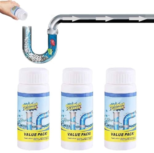 Abflussreiniger,Leistungsstarker Spülbecken- und Abflussreiniger,Spülbeckenabflussreiniger,Rohrreiniger,Ausbaggern in der Küche,Rohrbagger-Deodorant für Küche,Badezimmer,Dusche (3 Stück)