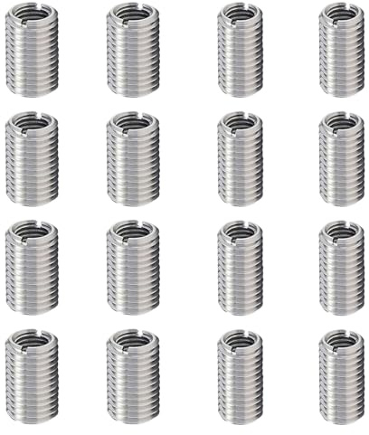 LWLWA Filet Rapporté Rainuré de 15 mm Insert Fileté, 16 Pièces | Filetage Rapporté Composé de M8 À M10 Et M6 À M8, Inserts Fileté en Acier Inoxydable, pour Industrie et Moules