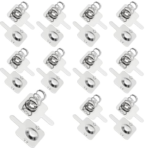 sourcing map 10 Set AA Battery Contact Spring Nickeling Plate, 14 mm x 12mm Positive to Negative Conversion Spring Replacement for PCB Mounting and Battery Holders