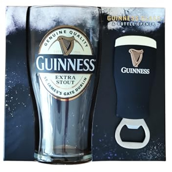 Guinness Glas- und Flaschenöffner mit Etikettendruck